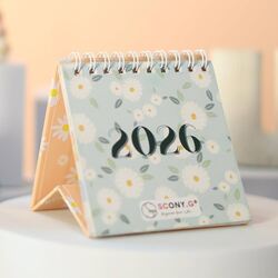 SCONY G 2026 MINI DESKTOP CALENDAR - FLORAL DESIGN - 9×9cm